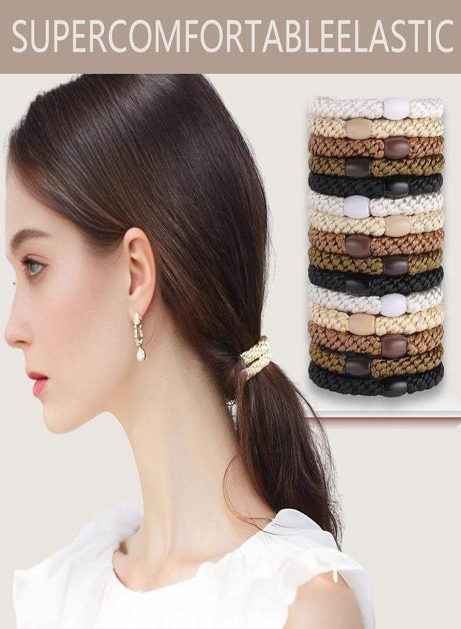 suniya Hair Ties for women 4 popular styles Hair Elastics (15pcs No Damage Hair Ties 50pcs High Elastic Ties 15pcs Ponytail Holders 12 Satin Scrunchies) Pain-free No Crease multiple colors for all hair types - Image 3